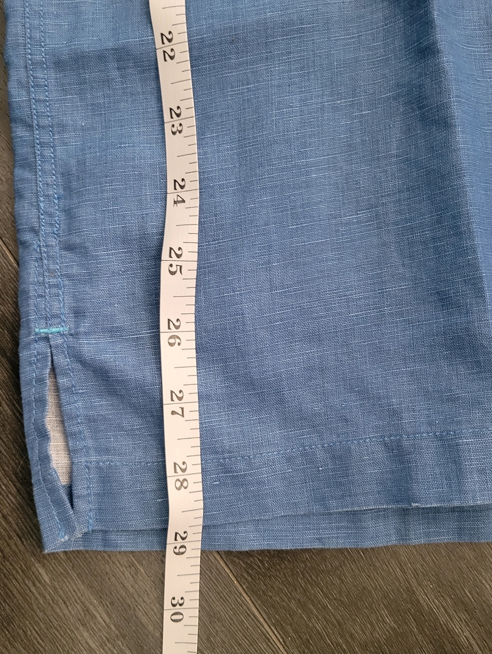 CARIBBEAN Linen Blend Short-Sleeve Button-Down Shirt Blue XL Resortwear - Picture 9 of 9